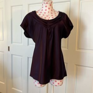 The Limited Deep Purple Satin Top